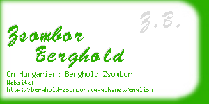zsombor berghold business card